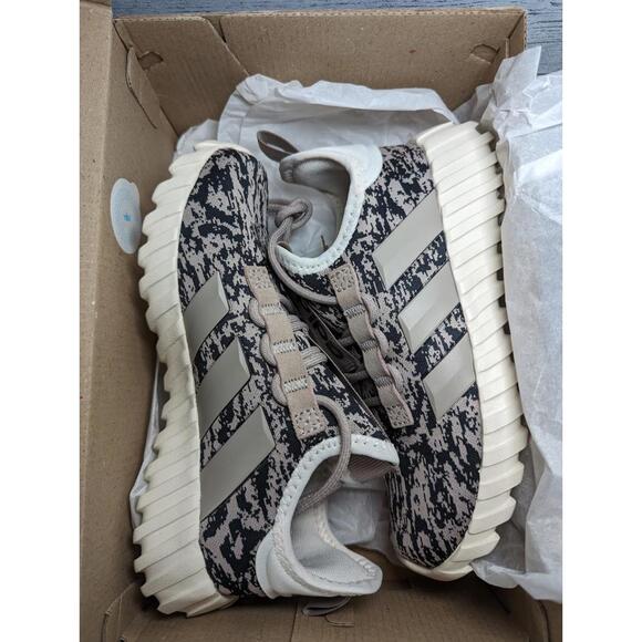 Adidas, Kaptir 3S K, Sneaker, Vapour Grey/Black, Unisex Kids Shoe Size 2Y 3.5W - Picture 5 of 6